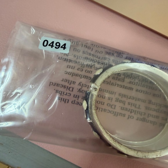 Premiere Design Enamel Black and Cream Polka Dot Hinge Bracelet Cuff - Picture 11 of 11